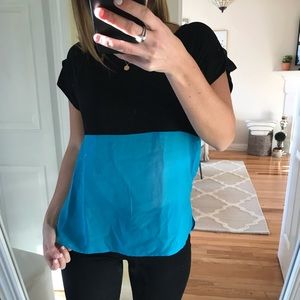 Color Block Pocket Blouse Size Small